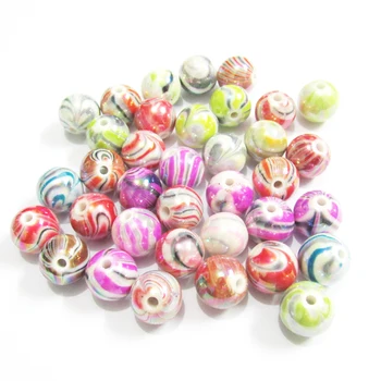 

Wholesale Newest 8mm/10mm/12mm/14mm Acrylic Plated AB Imitation wood Grain Beads For Fashion Jewelry /DIY Hand Made