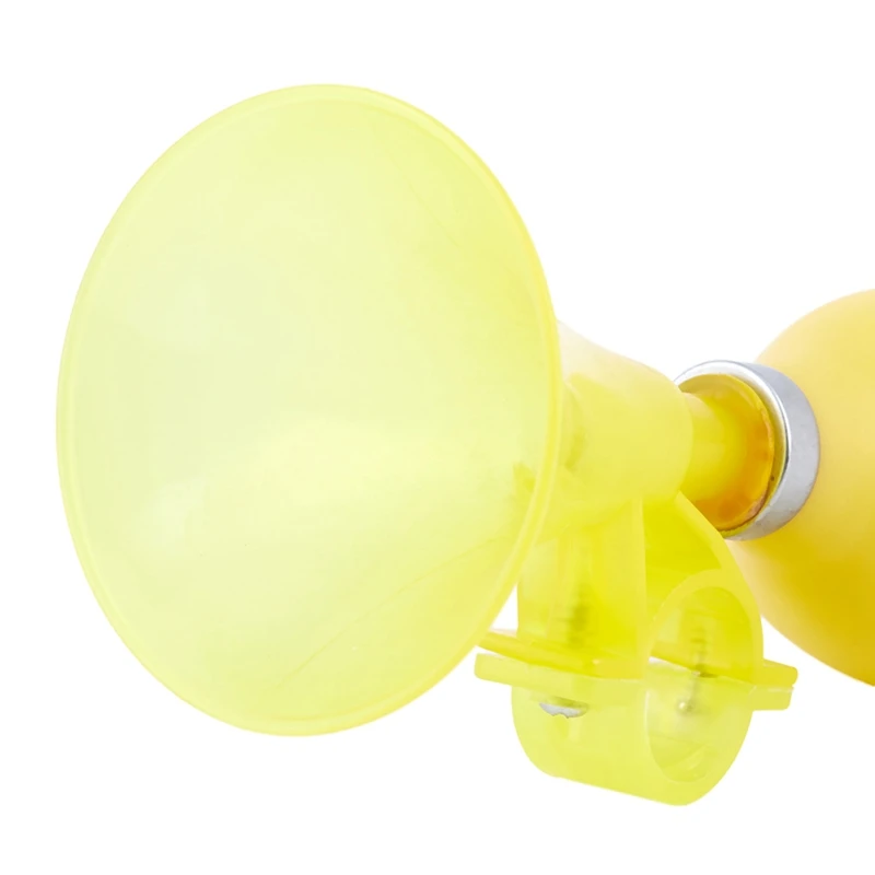 Yellow Rubber Bulb Shape 24mm Dia Plastic Clasp Horn Trumpet for Bike