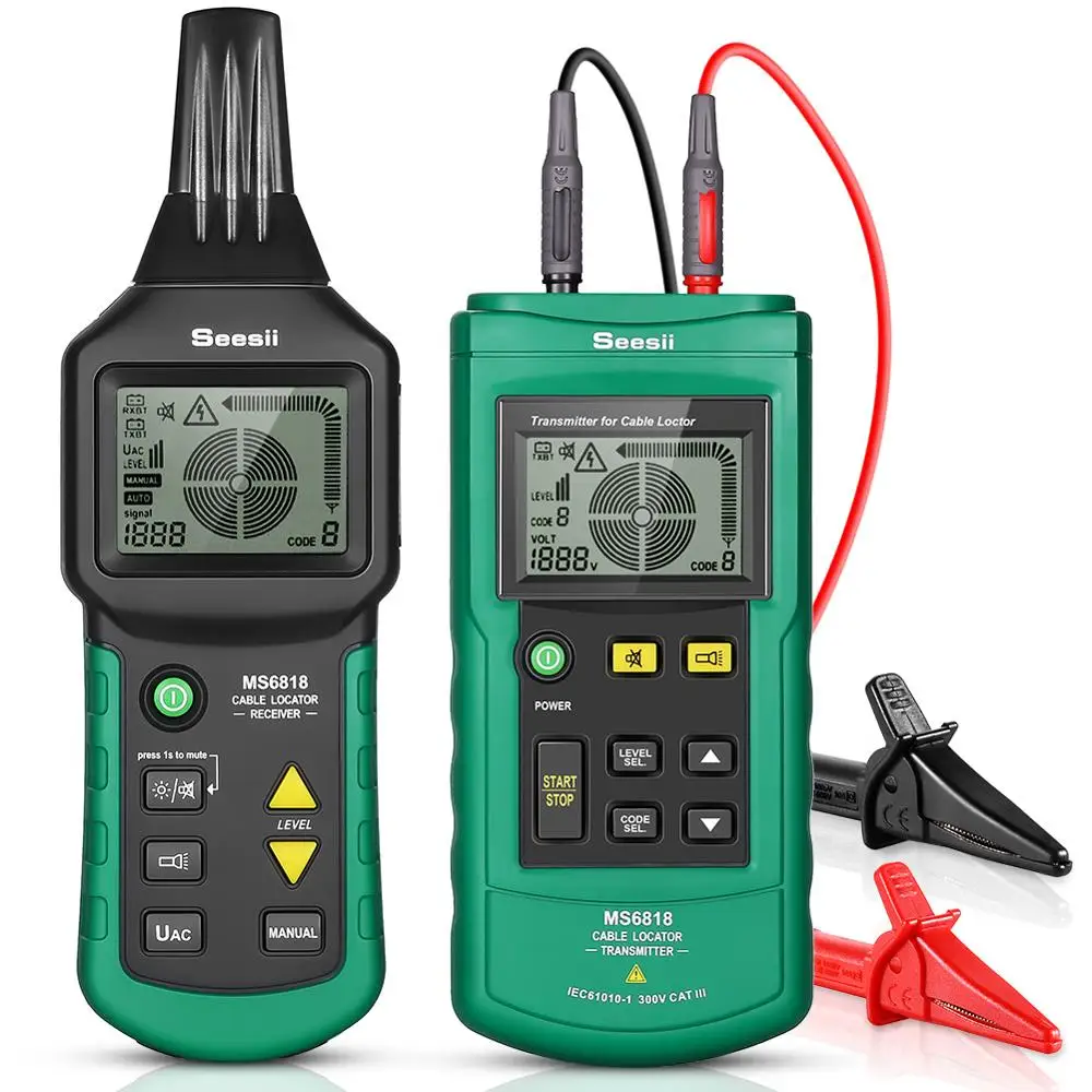 

Seesii MS6818 Wire Tracker Portable Telephone Cable Locator Underground Pipe Detector Professional Cable Toner Finder