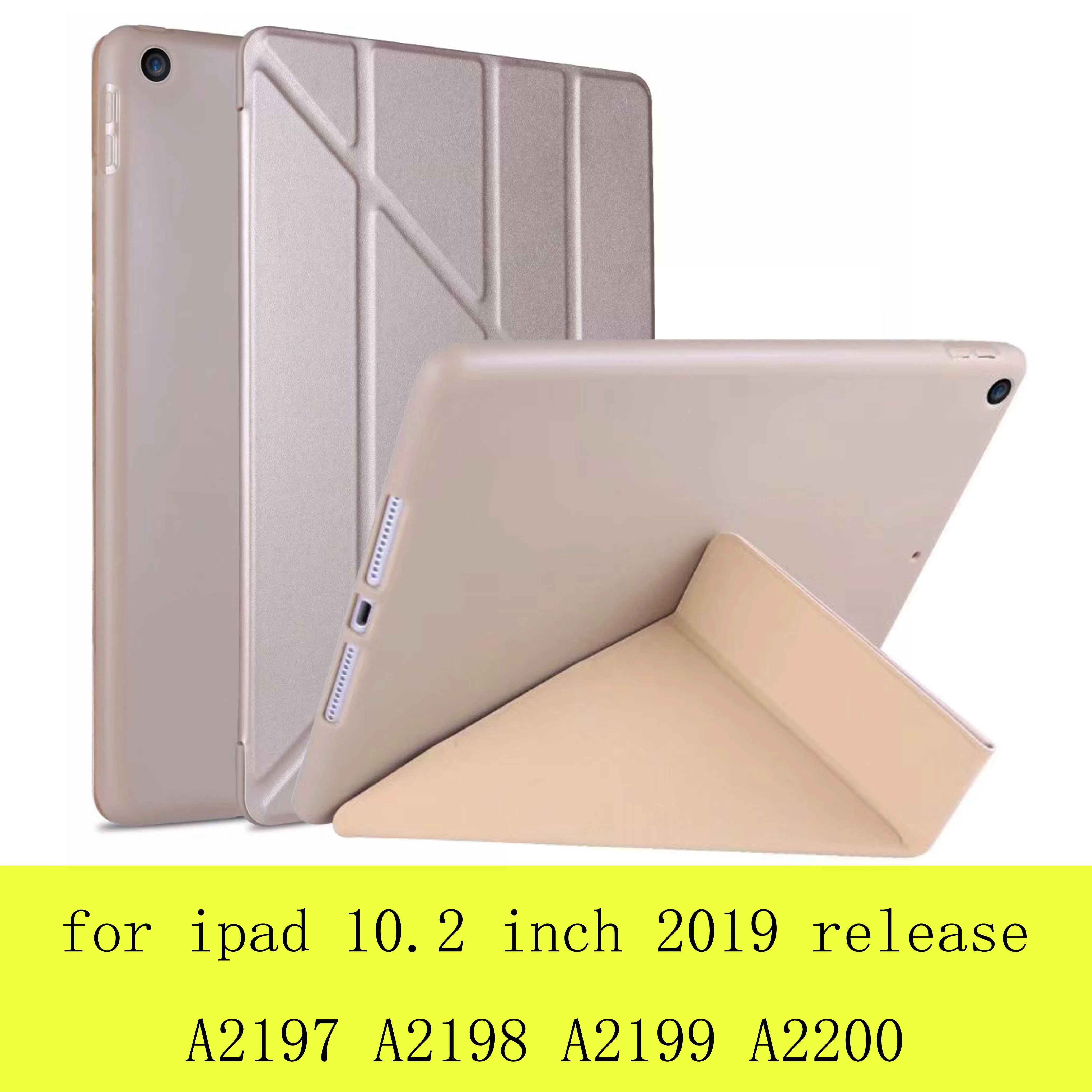 Чехол для ipad 9,7 10,2 6-го 7-го поколения Air 3 2 1 из искусственной кожи Smart Auto Sleep Wake Cover Pro 10,5 дюймов TPU силиконовый чехол - Цвет: gold-BX-FW-10.2