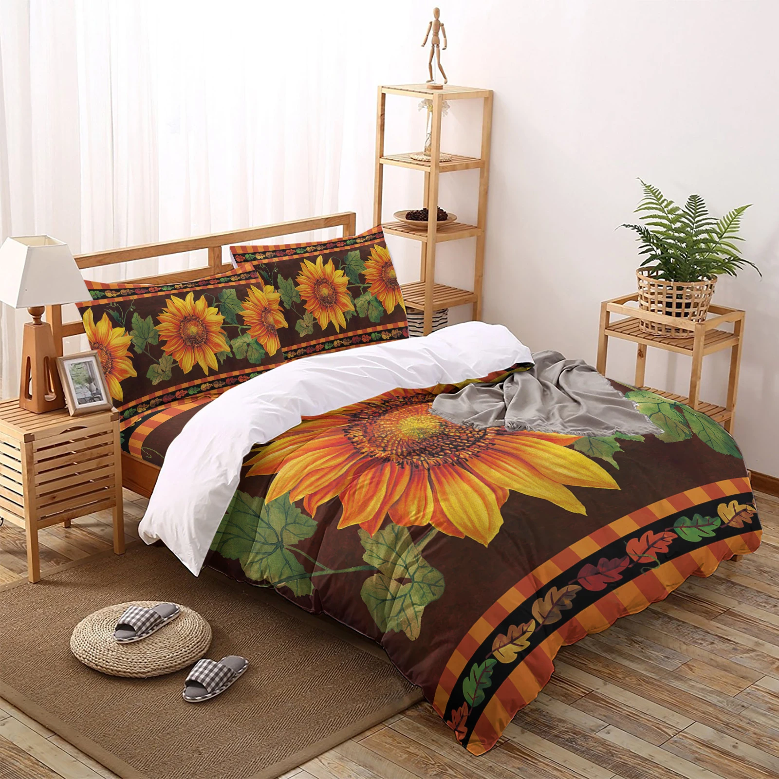 lunes Pebish mezcla Flor de Otoño de girasol edredón cubierta textil hogar edredón sábanas ropa  de cama conjunto de dormitorio de lujo conjunto de|Juegos de ropa de cama|  - AliExpress