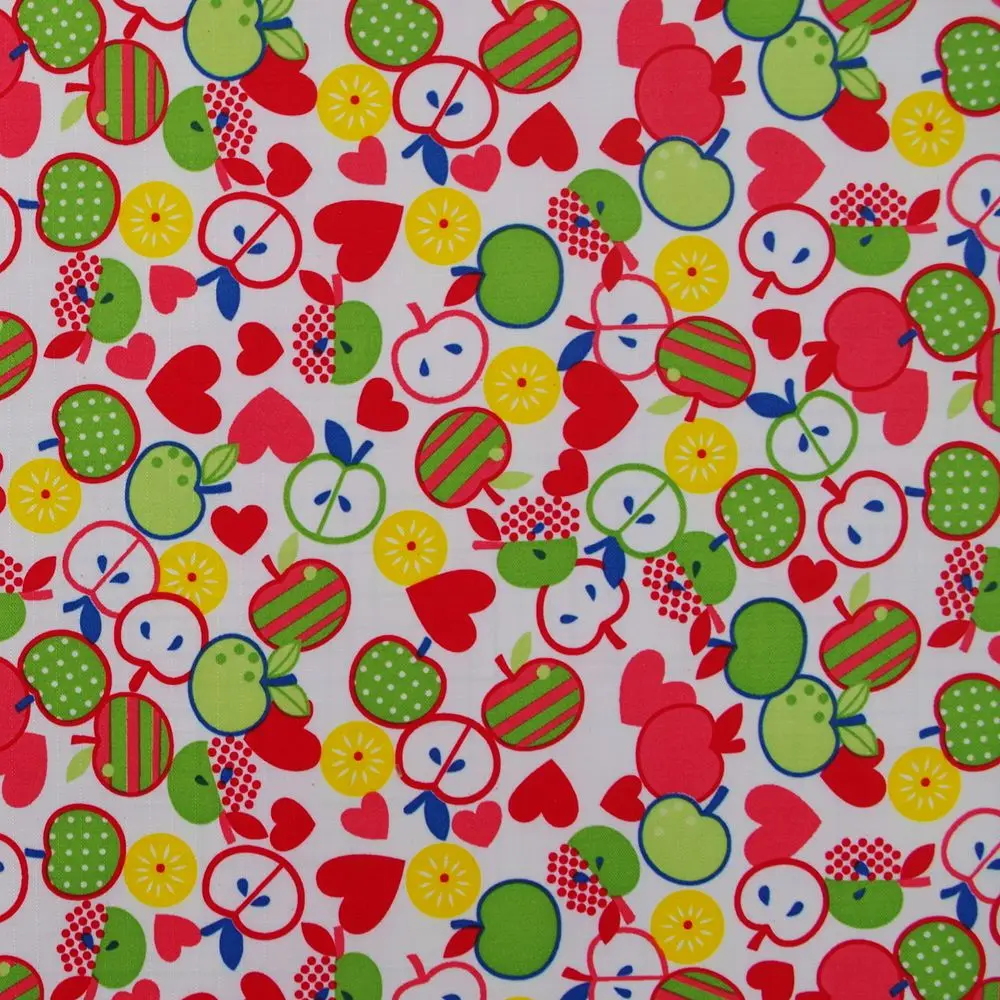 1 ярд полиэстер/ПВХ покрытие водонепроницаемая ткань для сумки,-яблоки(ширина = 140 см