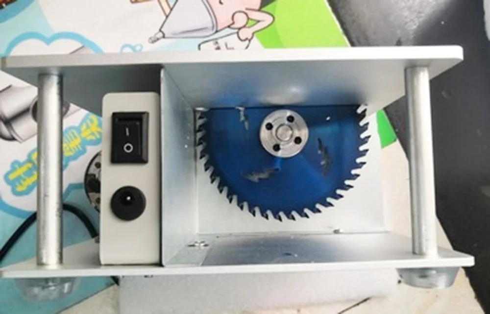 Mini Table Saw Cutter Handmade Woodworking Grinding Polishing Bench Saw DIY Model Cutting Saw Machinery Tool Metal Frame