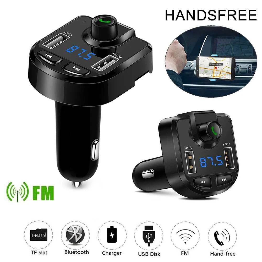 Автомобильный Bluetooth fm-передатчик беспроводной радио громкой связи MP3 плеер двойной USB зарядное устройство Комплект SD воспроизведение музыки автомобильный адаптер