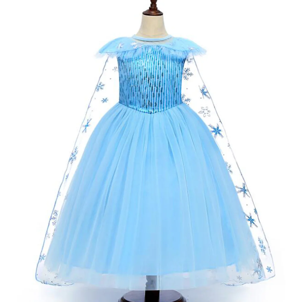 AmzBarley/платье принцессы Эльзы для девочек Карнавальный костюм Снежной Королевы для малышей Детское кружевное платье-пачка для рождественской вечеринки на Хэллоуин