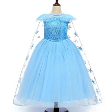 AmzBarley/платье принцессы Эльзы для девочек Карнавальный костюм Снежной Королевы для малышей Детское кружевное платье-пачка для рождественской вечеринки на Хэллоуин