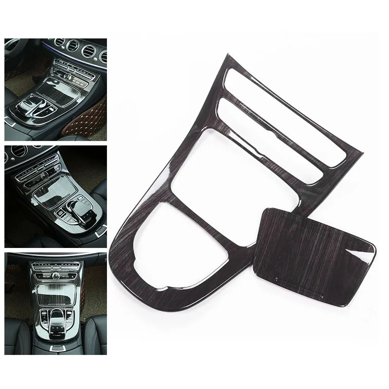 

Wood Grain Console Gear Panel Cover Trim Black For Benz E-Class W213 2016~17 New