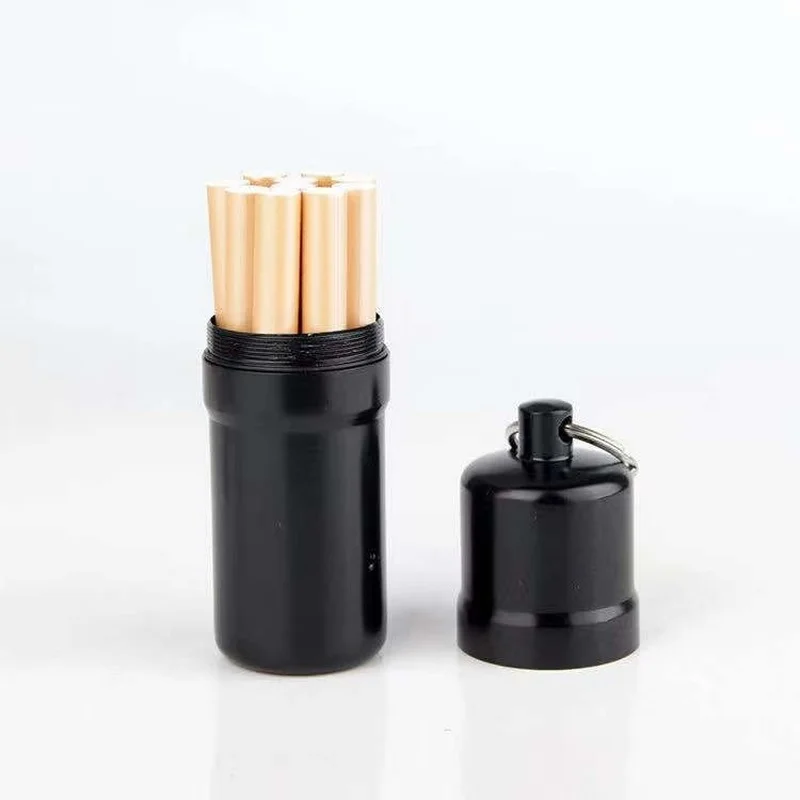Men's Aluminum Alloy 10 Cigarette Case Outdoor Pressure-proof Waterproof Portable Keychain Storage Sealed Jar Pendant | Дом и сад