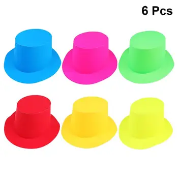 

6pcs Tophat Creative DIY Magic Party Hats Tophat Party Favors Decorations for Cosplay Party Holiday