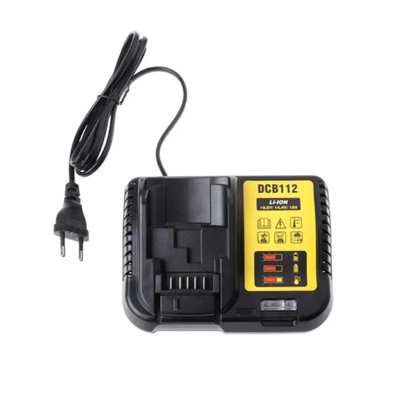 DCB112 литий-ионный аккумулятор зарядное устройство для DeWalt 10,8 в 12 В 14,4 в 18 в DCB101 DCB200 DCB140 DCB105 DCB200 EU US Plug черный