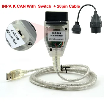 

Car Diagnostic Tool INPA K+CAN for BMW INPA K DCAN USB Interface Cable With 20PIN for BMW