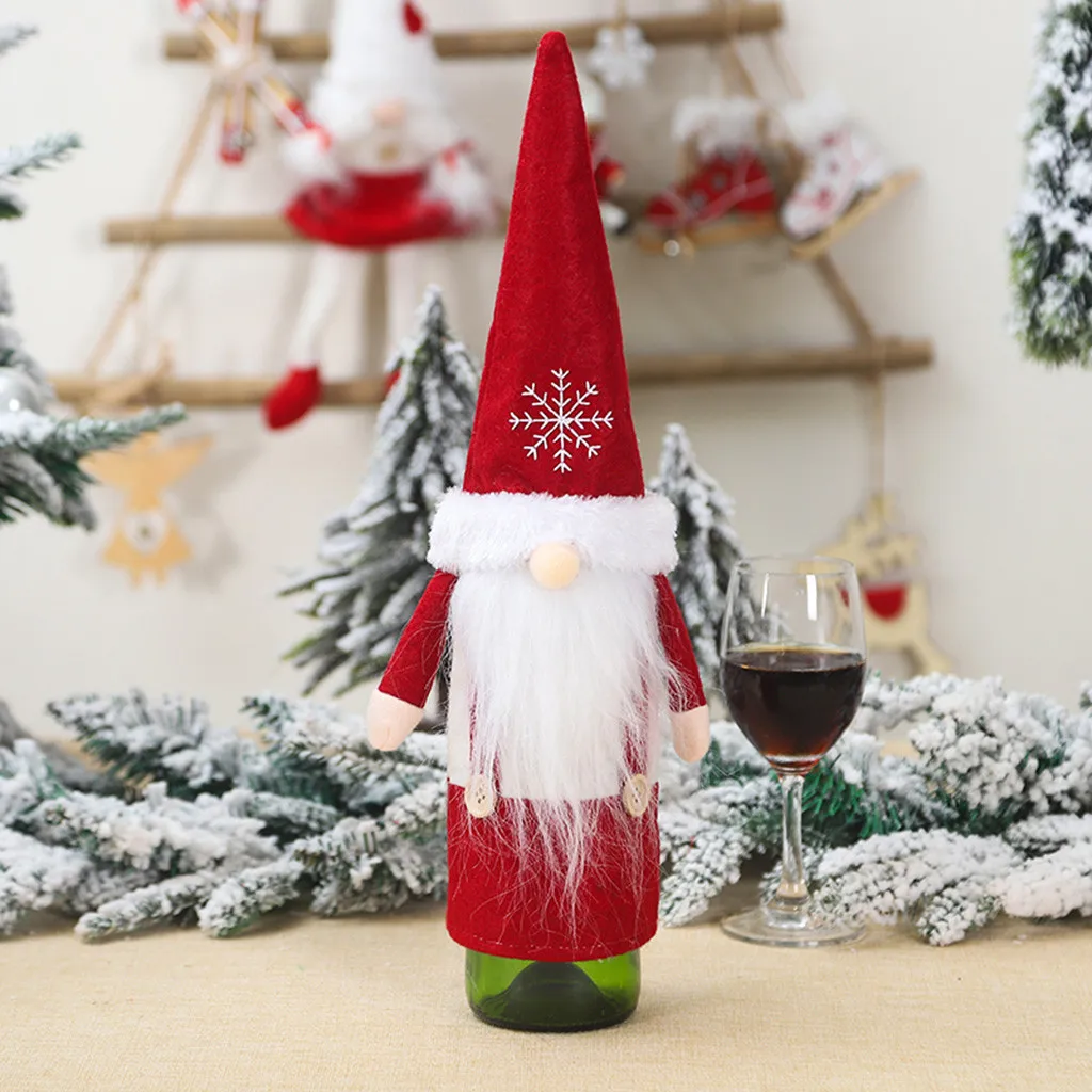 Рождественский Санта винный чехол для бутылки Рождественский фестиваль вечерние украшения стола подарок Рождество крышка бутылки вина Fundas navideninas 40