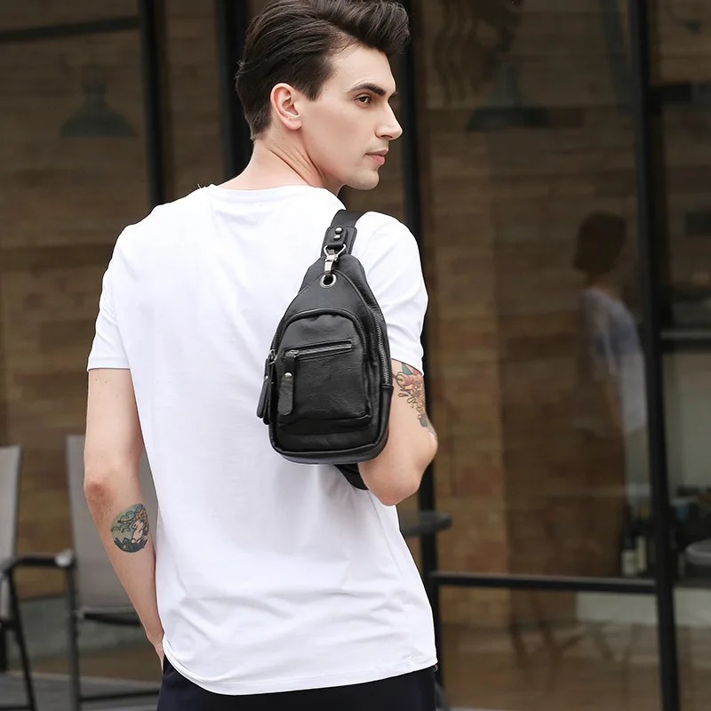 

Business Trend Men PU Leather Chest Pack New Style Korean-style Trend of Fashion Cross-body Chest Pack AliExpress Hot Selling Ch