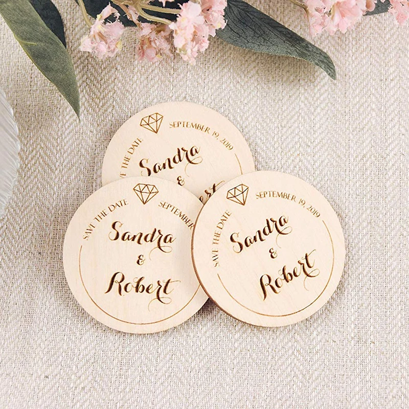 Personalized calligraphy Save the Date Magnets Engraving Wedding Favor Save the Date rustic Wedding - 4000344648827