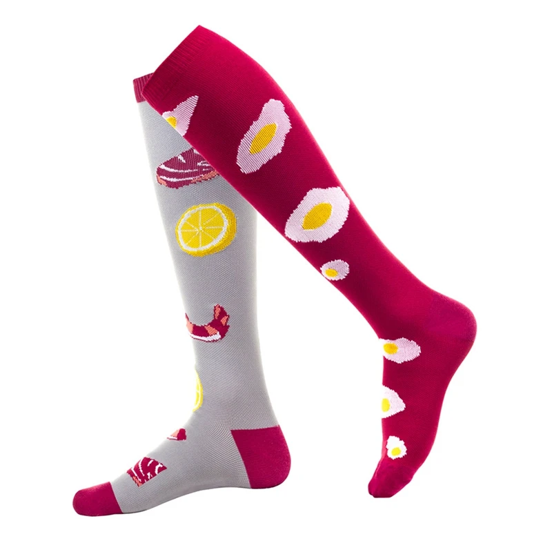 20-30 мм рт. Ст. Компрессионные носки для велоспорта, езды на велосипеде, по колено, быстросохнущие нейлоновые Чулочные изделия, велосипедная обувь для мужчин и женщин - Цвет: 7