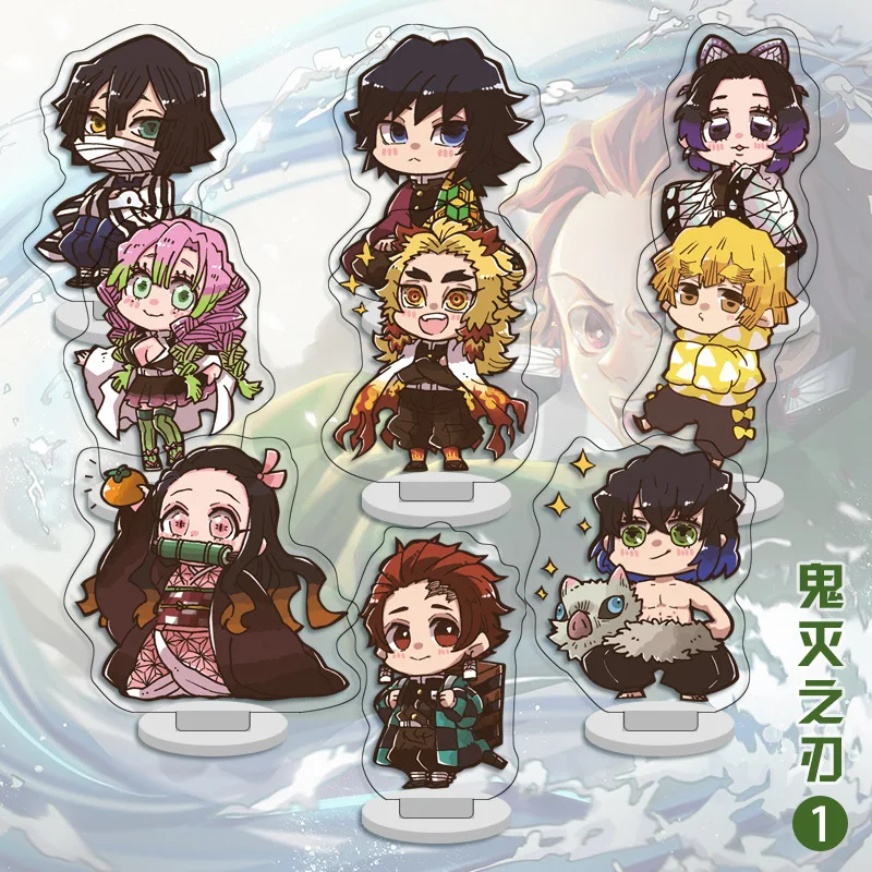 9pcs Set 6cm Anime Demon Slayer Figure Acrylic Stand Model Toy Cute Zenitsu Inosuke Kyoujurou Action Figures Diy Decoration Gift Action Figures Aliexpress