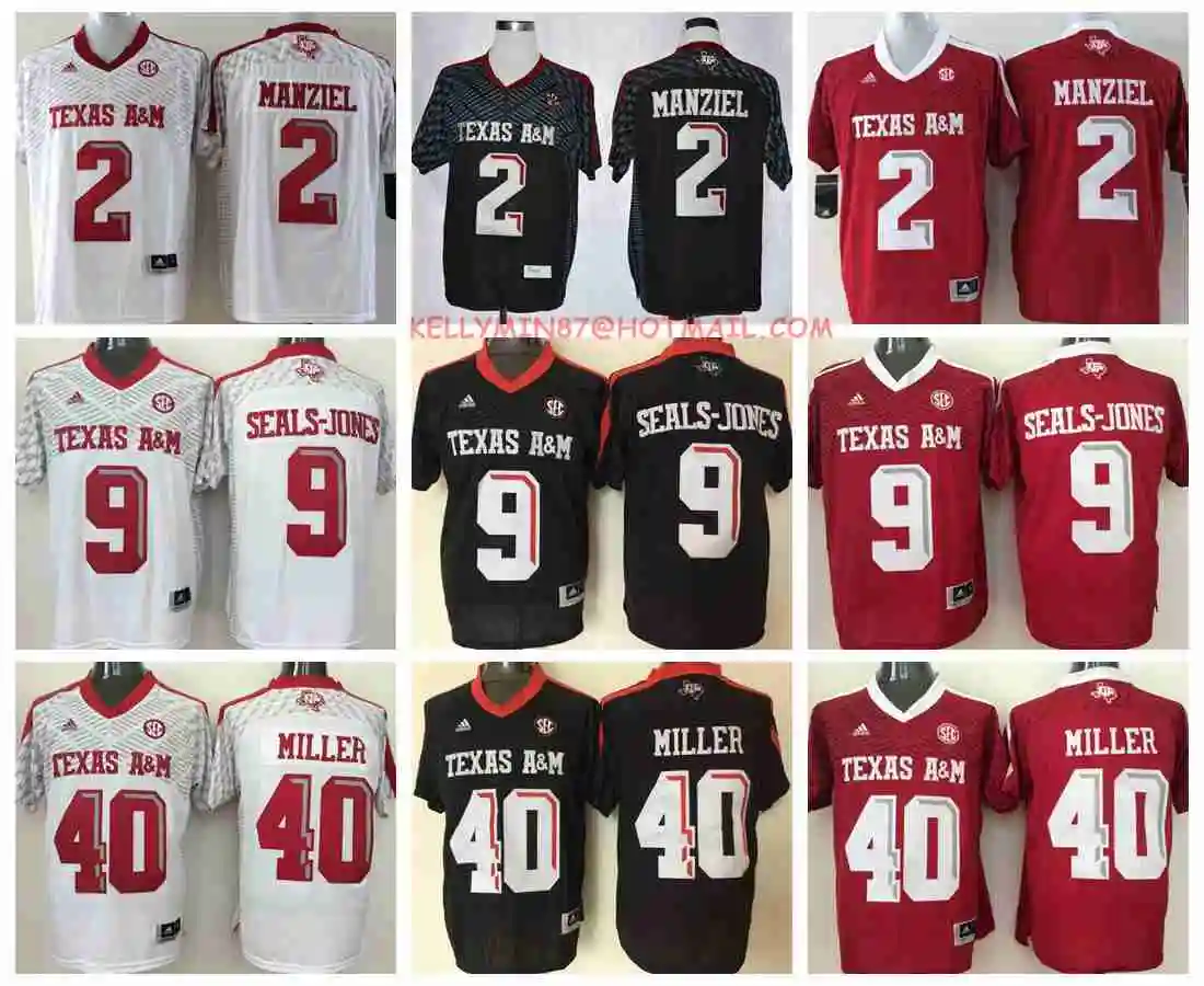 Stitiched, Texas A& M Aggies, Jonny Manziel, VON MILLER, Ricky Seals Jones Jersey