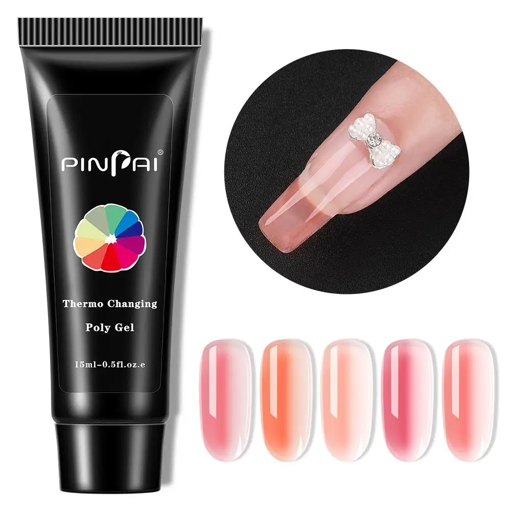 

HobbyLane 15ml Color Changing Quick Building Poly Extension Gel Crystal Glue Manicure Assistant False Nail Tips Design Nail Tool