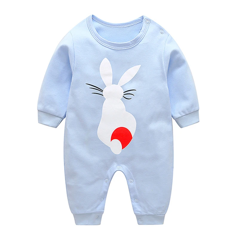 Одежда с рождественским оленем Детские комбинезоны для мальчиков и девочек, комбинезон с длинными рукавами для новорожденных, хлопковая одежда для ползания с героями мультфильмов для малышей возрастом от 3 до 18 месяцев - Цвет: BB8-2blue