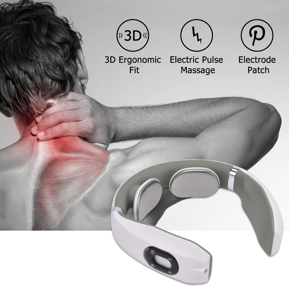 Электрический импульсный массажер для терапии шеи Tens стимулятор Смарт шейки плеча боли в спине облегчение здоровья с электродный патч