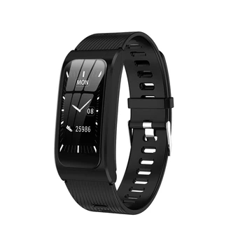 

AK12 Smart Bracelet Leather Tape Blood Pressure Real-time Heart Rate Monitoring Sports IP68 Waterproof Smartwatch Phone