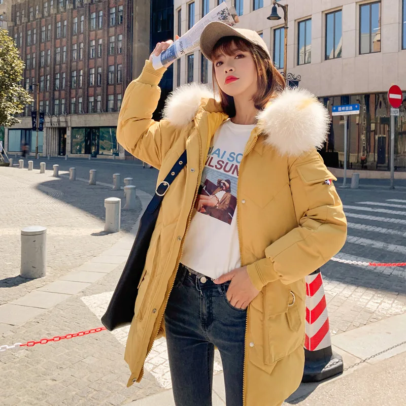 

WOMEN'S Coat South Korea Dongdaemun 20109 Autumn & Winter New Style down Jacket Cotton-padded Clothes Mid-length Loose Cotton Ov
