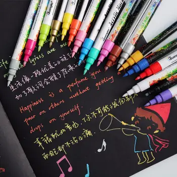 

Pen 18 Color S130 Ultra Fine Acrylic Paint Pen Professional Color Lettering Brush Diy Ceramic Album Black Card Graffiti Marker