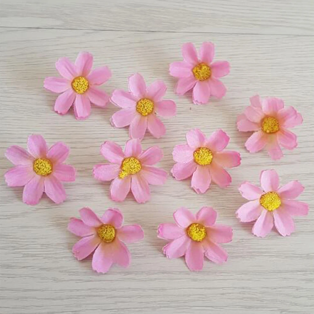 10Pcs Vivid Artificial Daisy Flowers Faux Flower Heads DIY Bouquet Floral Decor