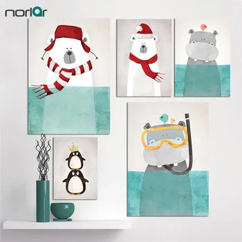

HD Printed Cartoon Animals Canvas Art Print Painting Poster Wall Art Picture Home Decoration for Living Room No Frame