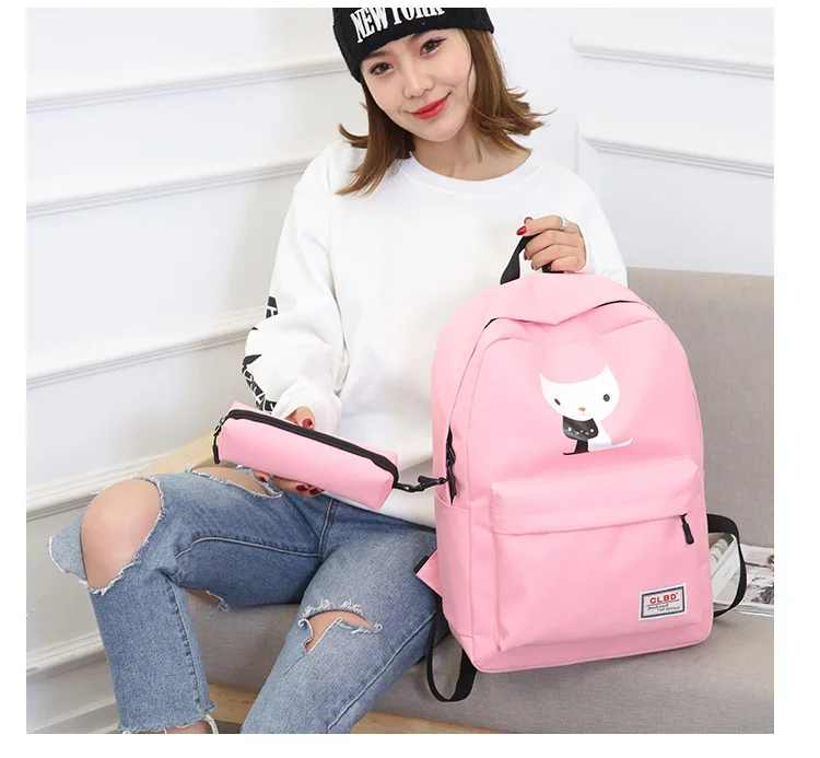 Стиль Мода Hipster Harajuku Для женщин в студенческом стиле модная Корейская-Стиль холст средней школы Школьный рюкзак, рюкзак для путешествий