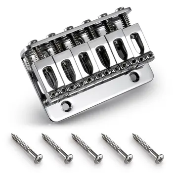 

6 Saddle Hardtail Bridge Top Load 65mm Electric Guitar Bridge with 5Pcs Screws Heavy Guitar Accessories