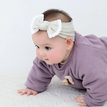

27pc Baby Bows Nylon Headbands For Girls with Pom Wide Baby Elastic Turban Bow Head Wraps Newborn Toddler Cute Hair Accessories