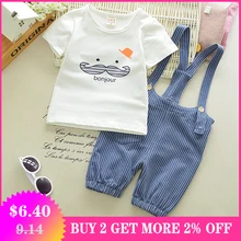 Летняя одежда для маленьких мальчиков футболка+ штаны, комплект из 2 предметов детская одежда спортивный костюм для мальчиков, Комплекты Одежда для маленьких девочек одежда для малышей