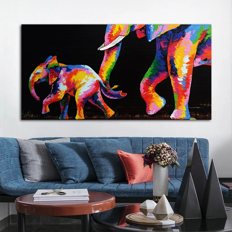 Elephant Unframed Art Oil Painting Print Canvas Picture Home Wall Room Decor 