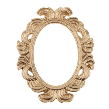 

Vintage Style Gold Picture Frame Cutouts Party Photo Booth Props Novelty Baroque Oval Resin Table Wall Door Frame Wedding