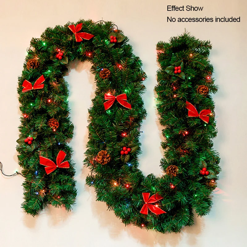 

Christmas wreath christmas rattan garland green 2.7m/8.86ft not include led light 160 heads/200 heads