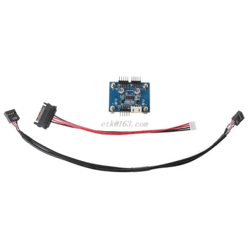 

9Pin USB Header 1 to 2 Card Board 180 Degree Desktop USB HUB Connector Adapter with Extension Cable SATA Power Supply Cable