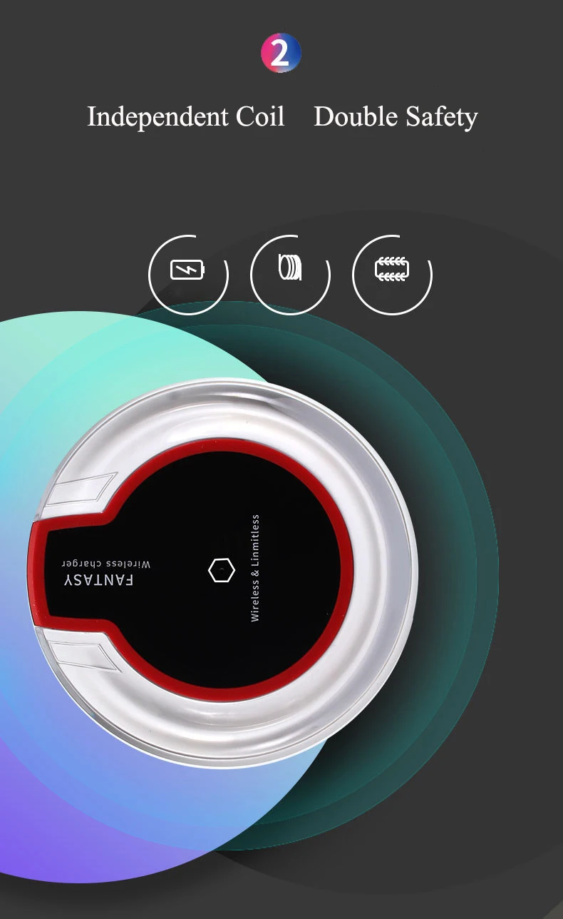 Crystal Desktop Pad Wireless Charger 5W Smart QI Micro-USB Crystal Base Transparent Disc Fast Charger For iPhone 11Pro XS X 8+ 8
