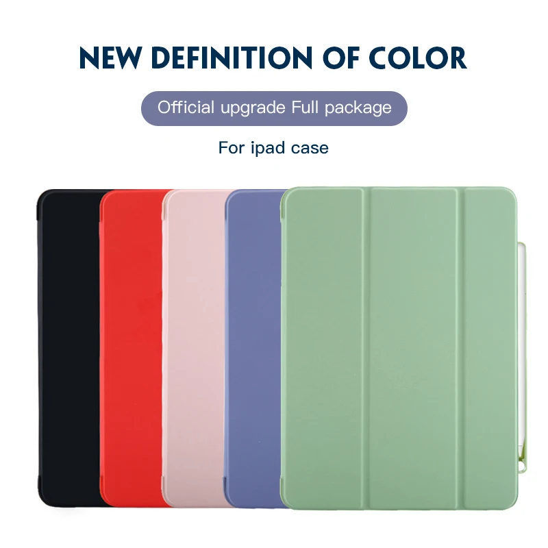 

For iPad Pro 11 2018 Case With Pencil Holder Smart PU Leather Trifold Stand + Silicone Back Cover For New iPad Pro 11 Case Funda