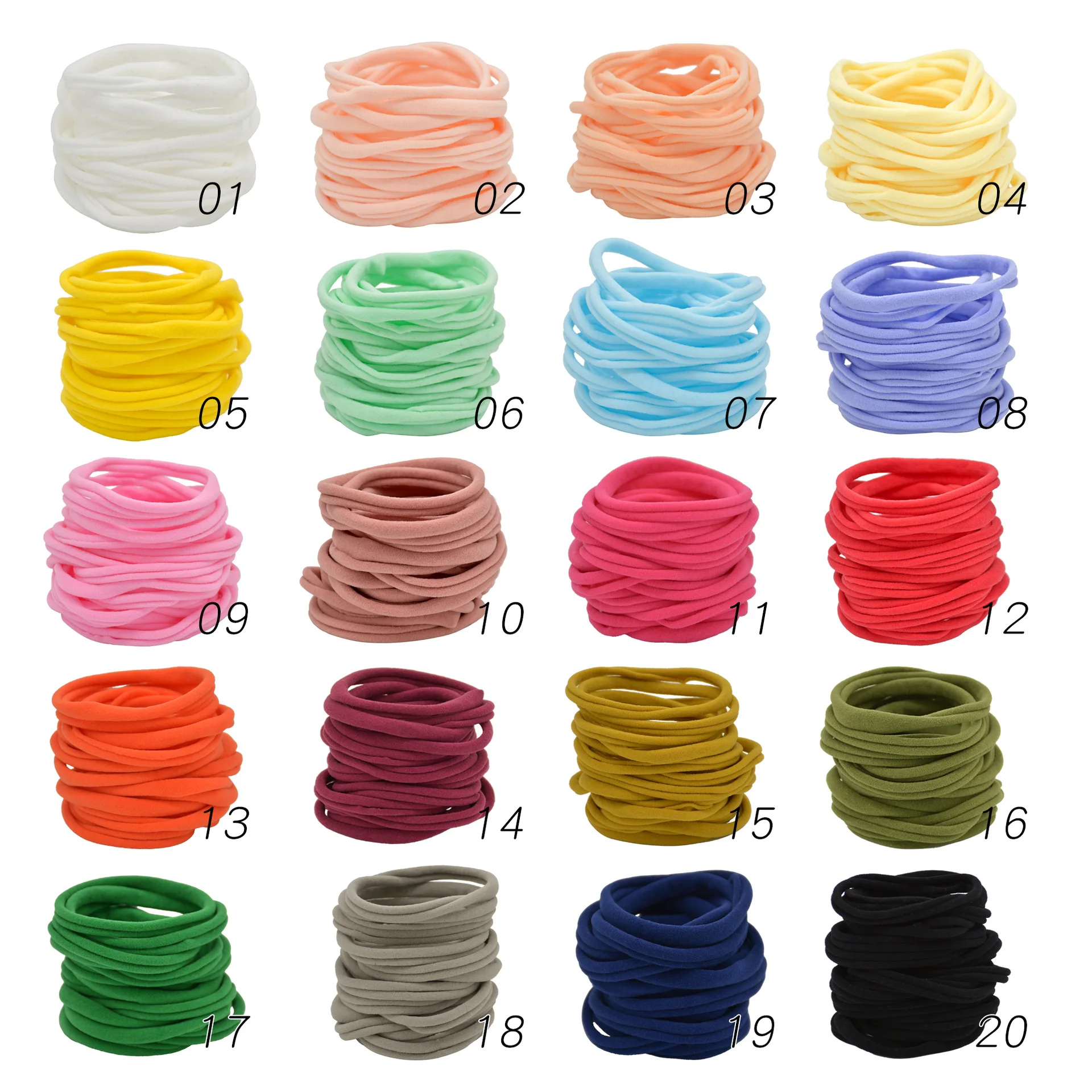 12pcs Nylon Elastic Seamless Hair Band Headband Soft DIY Headwear Baby Girl Boy Headbands Nude Hairbands Children Hair Circle toddler baby girl kids nylon headbands corduroy hair bows elastic bands hairbands accessories headwear