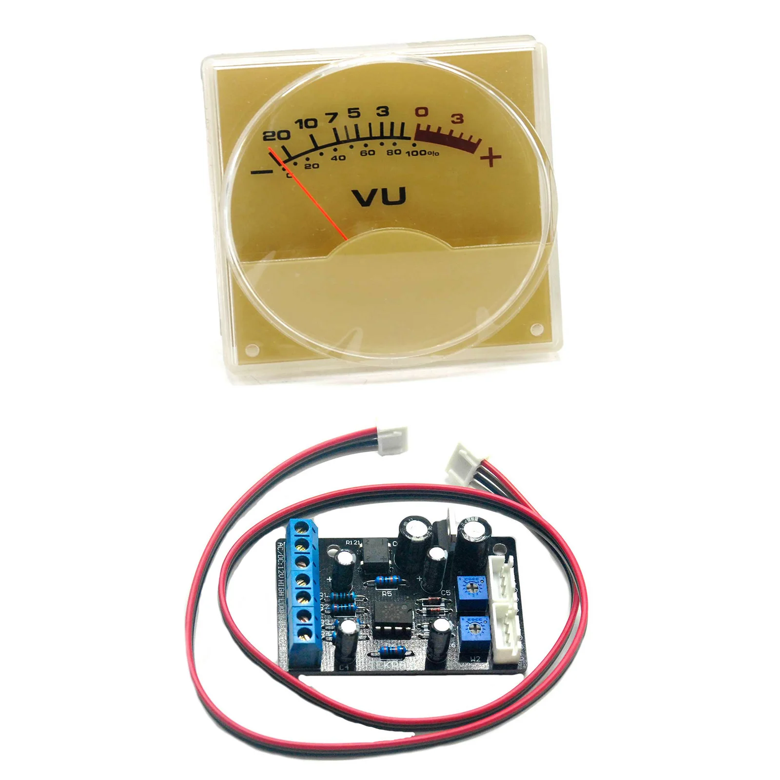 

1pcs P-64 65x65mm VU Meter 3V DB Level Header Amplifier Classis Audio Preamp w/ Backlight & 1pcs TA7318P VU Meter Driver Board