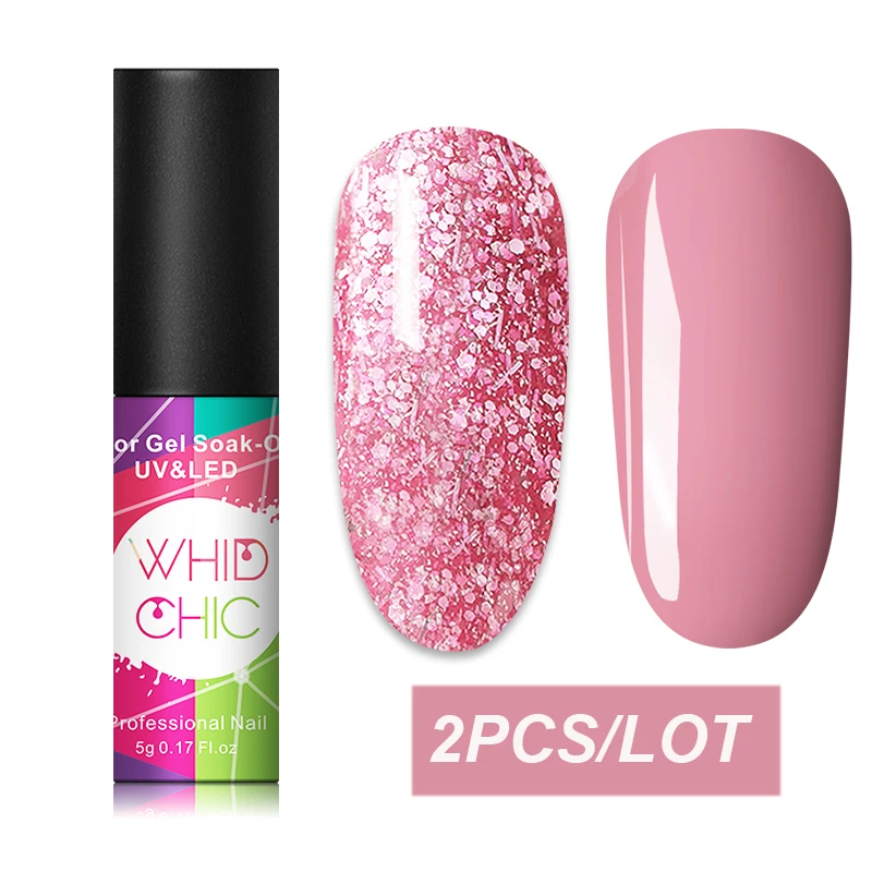 2PCS Z01A01 WHID CHIC 5 мл цветной УФ-гель для ногтей матовое верхнее покрытие Гибридный гель для ногтей замачиваемый долговечный гель лак для ногтей - Цвет: 2PCS Z01A01
