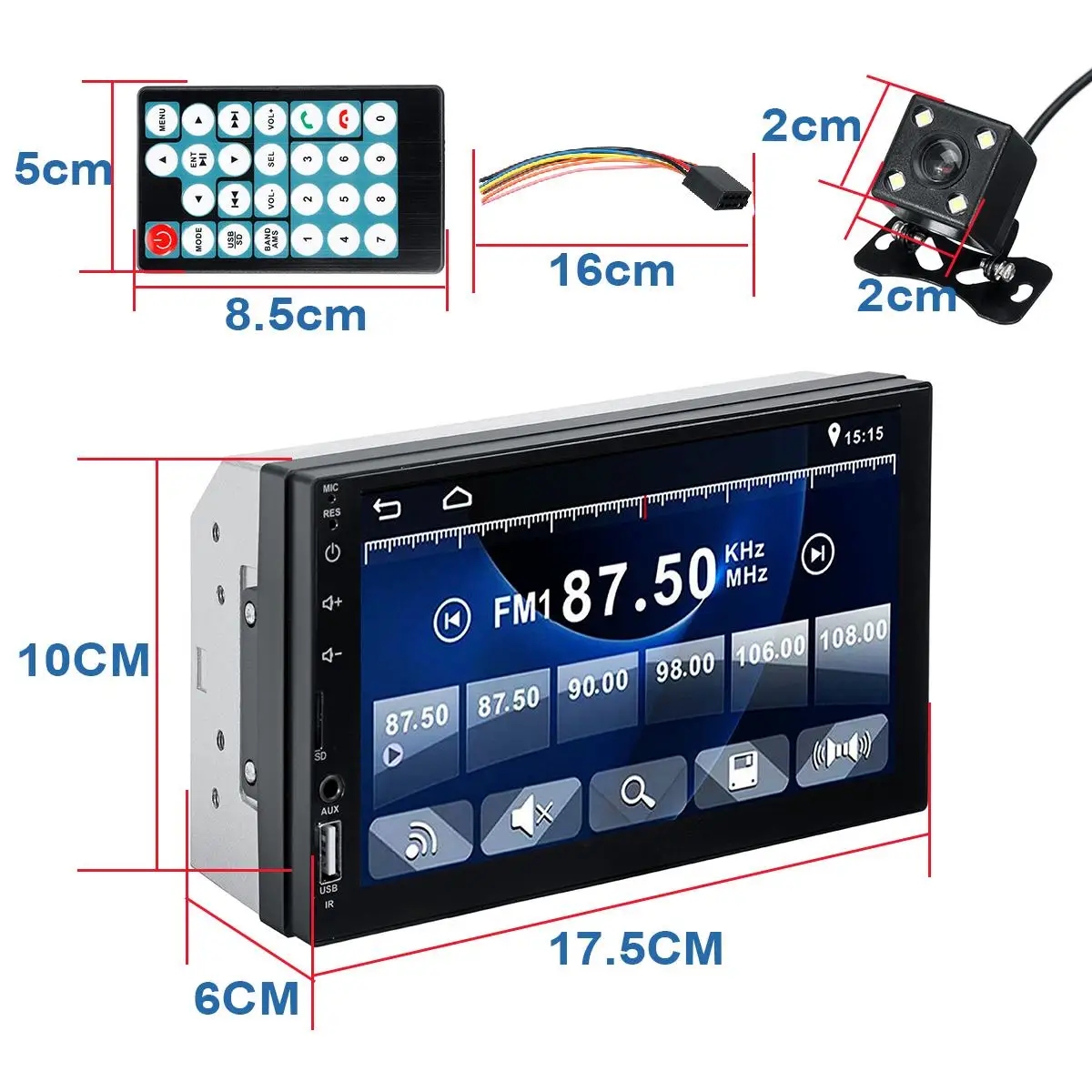 7 Inch 2 Din Car Stereo Auto Radio Multimedia MP5 Player Support Rear View Camera bluetooth Touch Screen Radio FM USB TF Aux