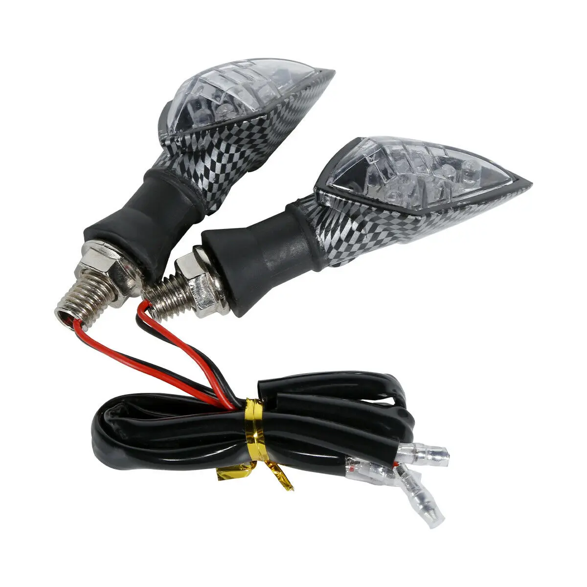 12V карбоновые поворотные сигналы янтарные Световые индикаторы лампы для универсального мотоцикла