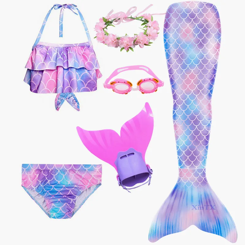 

Girl's Mermaid Tails For Swimming Costume with Fin Swimsuit Bikini Bathing Suit Mermaid Tails Clothing Swimwear Cosplay Costumes