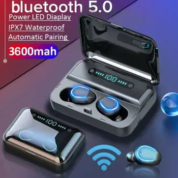 

F9-5 TWS Earphones Bluetooth 5.0 Wireless Headphones Ergonomic In-ear Earbuds with 3600mAh Charging Case