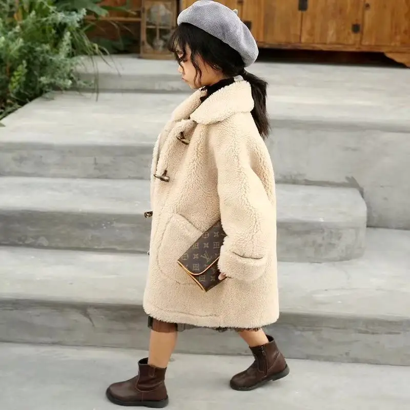 

2019 Autumn Winter Kids Girls Real Fur Jackets Coat Children Girls Natural Fur Casual Warm Thick Overcoat Outerwear Clothes N74