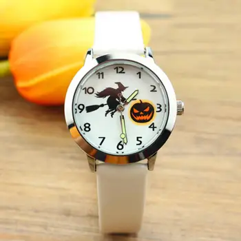 

Halloween children's cartoonPumpkin Lantern Witch Luminous Analog Quartz Child Wrist Watch Gift 2019 New Hot Sale