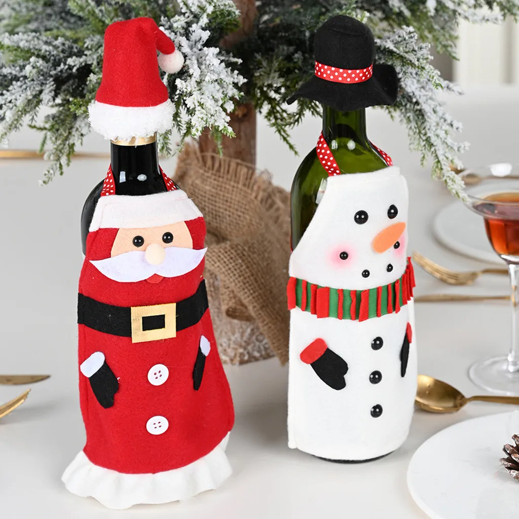 Merry Christmas Santa Wine чехол для бутылки рождественские праздничные вечерние украшения стола аксессуары для украшения дома Navidad крышка для бутылки