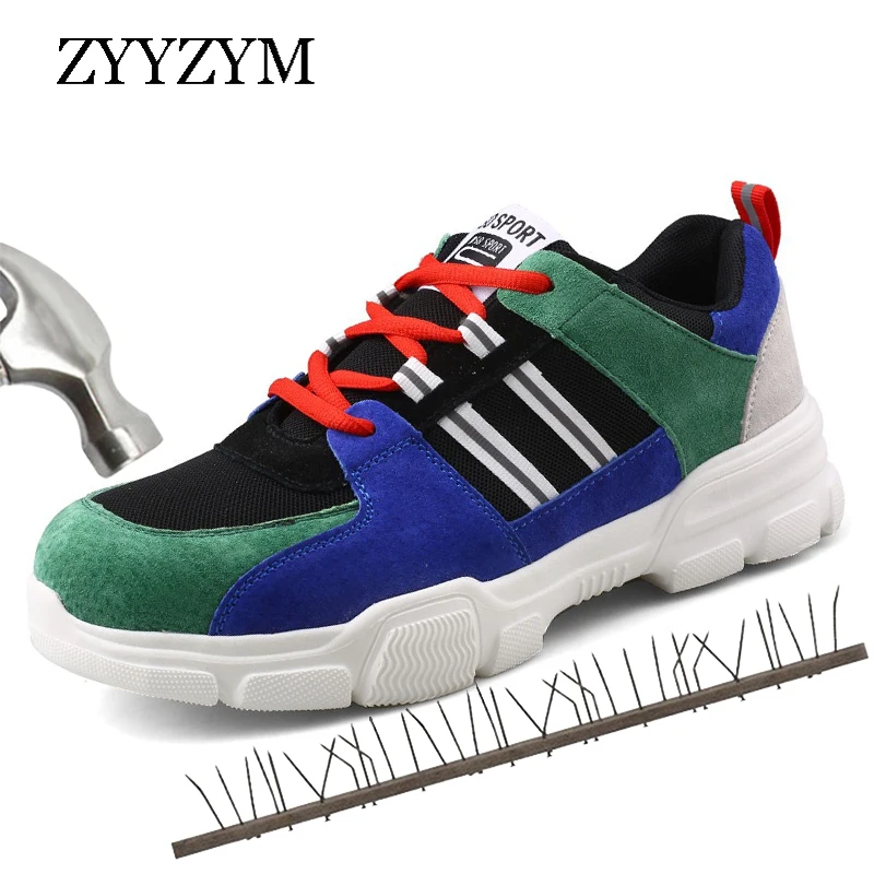 

ZYYZYM Men Work&Safety Boots Steel Toe Spring Autumn Unisex Outdoor Industrial & Construction Men Sneakers Safety Shoes Footwear
